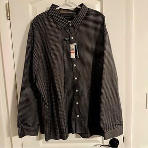 Van Heusen No Tuck Dress Shirt 3XL Black/White